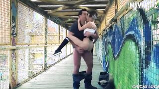 MAMACITAZ - (Mey Madness, Ramon Nomar) - Small Tits Goth Skank Hard Outside Banged! With Muscular Boyfriend