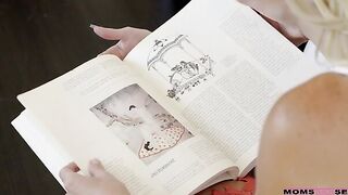 Laura Bentley and her friend Anya Olsen are dig themselves looking at a Kama Sutra book while Laura's stepson Lucas