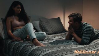 Aroused babe gagging on cock