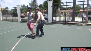 Muscular homo rides rough cowgirl style after basketball