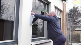 AMATEUREURO - Older German BBW Fucks Cleaning Man