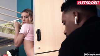 TURNED ON HOSTEL - Lya & Jesus Wild big black cock Fuck Fun