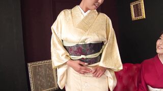 Reiko Kobayakawa and Akari Asagiri plus friend kimono sex party