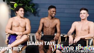 Three sexy hunks find their way around each others big dicks