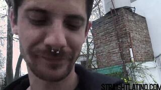 Pierced latino sucks dick POV before outdoor bareback