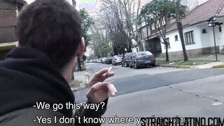 Pierced latino sucks dick POV before outdoor bareback