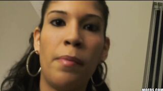 Young natural-tit gigantic-ass Latina slut GF fucks hard-dick