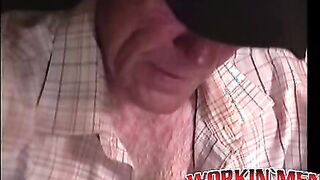 Old John enjoys jerking off his small hairy prick when solo