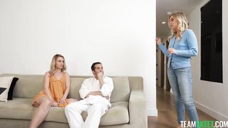 Stepmom and stepdaughter try to seduces a popular chef