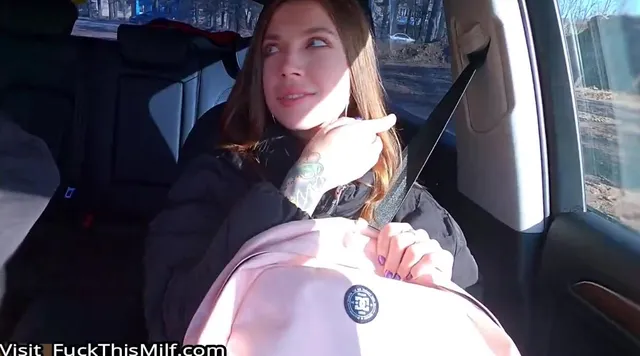 Love4Porn.com Presents Cute girl-hitchhiker agreed to give a blowjob for  money - Public Agent