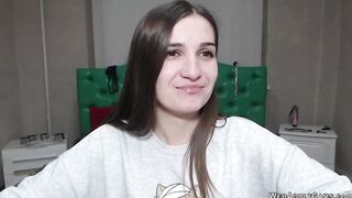 Small tits amateur fucks vibrator on webcam solo