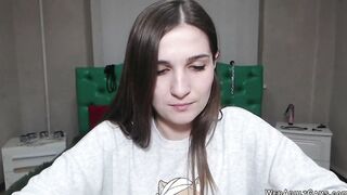Small tits amateur fucks vibrator on webcam solo