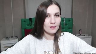 Small tits amateur fucks vibrator on webcam solo