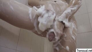 Ladyboy babysitter analed in washing machine