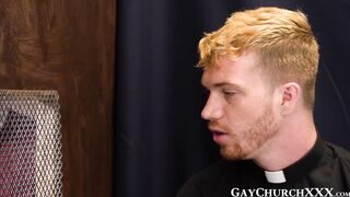 Sinful twink bareback drilled by priest in confession booth