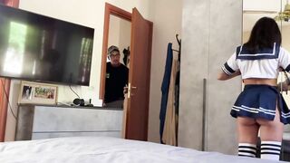 He fucks me hard before school