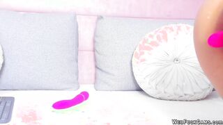 Beauty in stockings fucking dildos on webcam