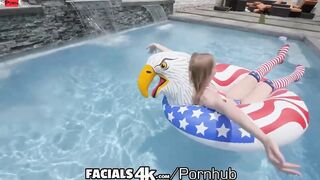 FACIALS4K Multiple Exploded Facials By two Hung Dicks On 4th Of July
