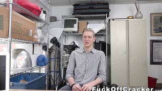 Cute cracker gets his pink ass dicked by fat black cock