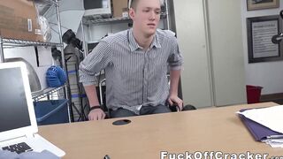 Cute cracker gets his pink ass dicked by fat black cock