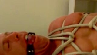 Tying up and rough torment for hunk that enjoys the feeling