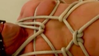 Tying up and rough torment for hunk that enjoys the feeling