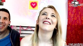 French Amateur Casting with a slim 18 with small boobies