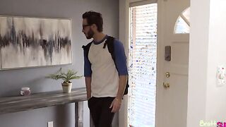 Will Pounder is on the couch when his step-daughter Jasmine Gomez walks into dressed inside revealing clothes with no bra