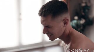 Inked Zak Bishop fed hot jizz after hardcore ass pounding