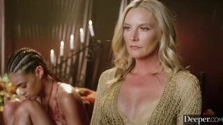 Deeper. Mona leads the ultimate five-women reverse gang bang