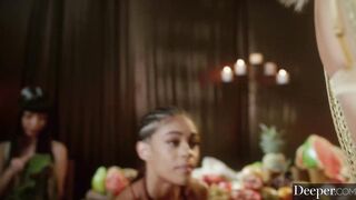 Deeper. Mona leads the ultimate five-women reverse gang bang