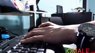 Adorable latino jock wanks off and jizzes on himself