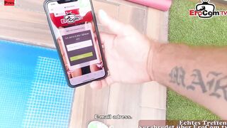 hot Mexican hispanic 19 yo tiny jugs make german porn casting