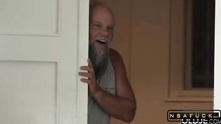 Two old Man Fuck a Petite Anal and Pussy