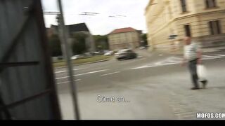 Beautiful natural Czech celeb is offered cash for CUTIE outdoors sex
