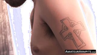 Solo masturbation with big cocked straight hairy daddy