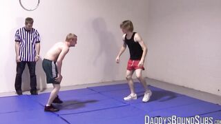 Slender young gays have long and hardcore wrestling session