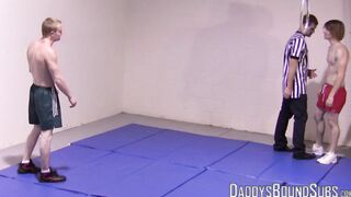 Slender young gays have long and hardcore wrestling session