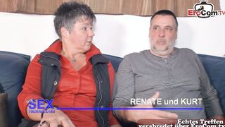 German old married lovers bbw try threeome at casting