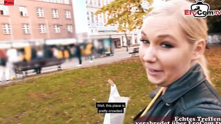 German blonde bitch at outdoor pick up date