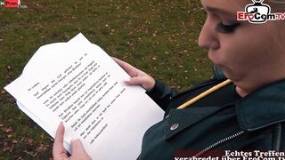 German blonde bitch at outdoor pick up date
