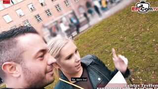 German blonde bitch at outdoor pick up date