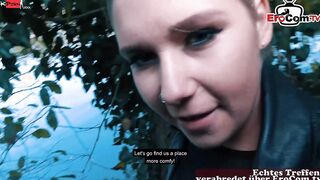 German blonde bitch at outdoor pick up date