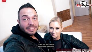 German blonde bitch at outdoor pick up date
