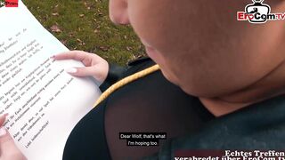German blonde bitch at outdoor pick up date