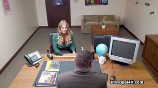 Head teacher makes deal with big tit housewife
