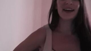 Dark Hair Hottie blowing off penis
