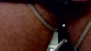 Bondage and dominating with jock in torment that loves it