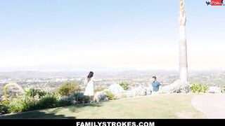 babe Dark Haired Step Daughter Mia Moore Scolded then Plowed by Step Dad