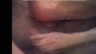 Full bush swingers into the bathtub